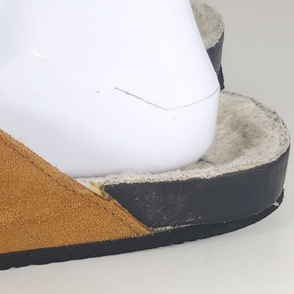 Ted Baker Women's US 9? Suede Chestnut Shearling Slip-On Flat Clogs Shoes - Picture 13 of 16